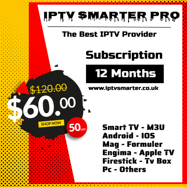 IPTV Smarter Pro 12 Monts